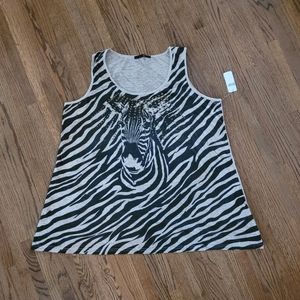 Printed zebra tank top